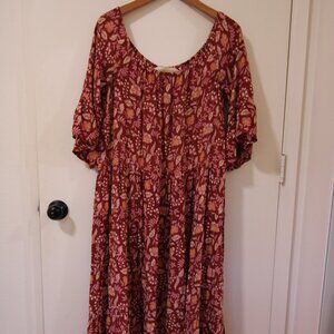 100% Silk Natalie Martin size XS Maxi Dress, Belted